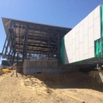 The Pawsey Centre taking shape in October 2012 with roof and external wall panels fitted.